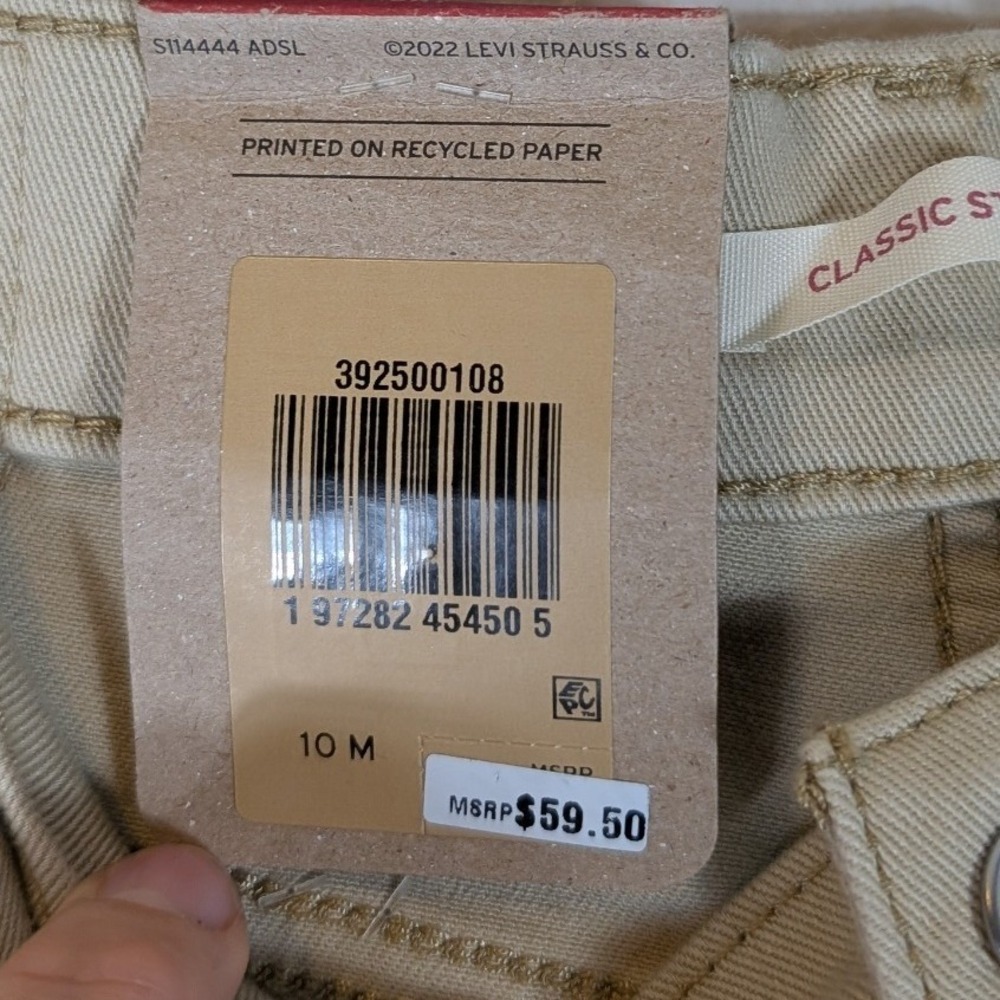 Levis Classic Straight Jeans Womens 10 M Tan Khaki Mid Rise Stretch Denim New - Picture 5 of 11